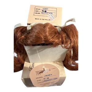 Hand Styled Doll Wigs By Global Dolls Model Janey Size 7-8 Color Carrot Red
